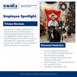 NUWC Division, Keyport Employee Spotlight: Tristan Bosman