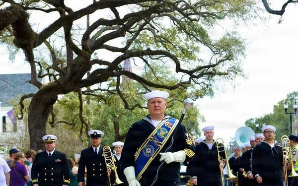 Navy Band Southeast performs at Krewe of Tucks Parade (Mardi Gras) - New Orleans, LA