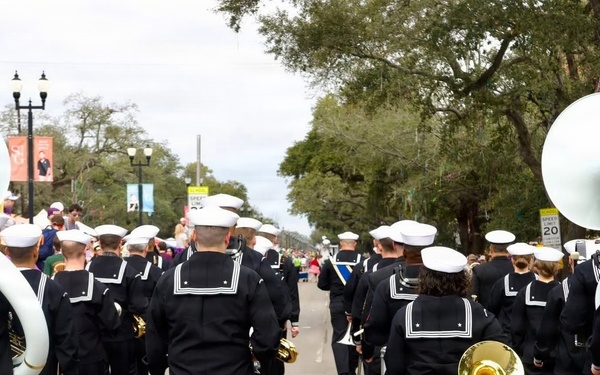 Navy Band Southeast performs at Krewe of Tucks Parade (Mardi Gras) - New Orleans, LA