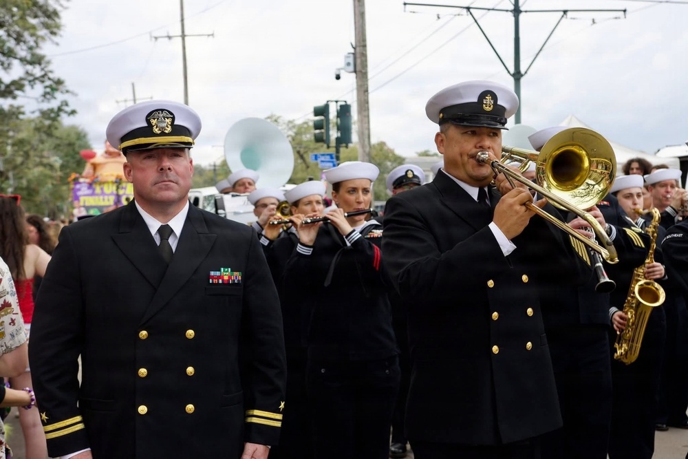 Navy Band Southeast performs at Krewe of Tucks Parade (Mardi Gras) - New Orleans, LA