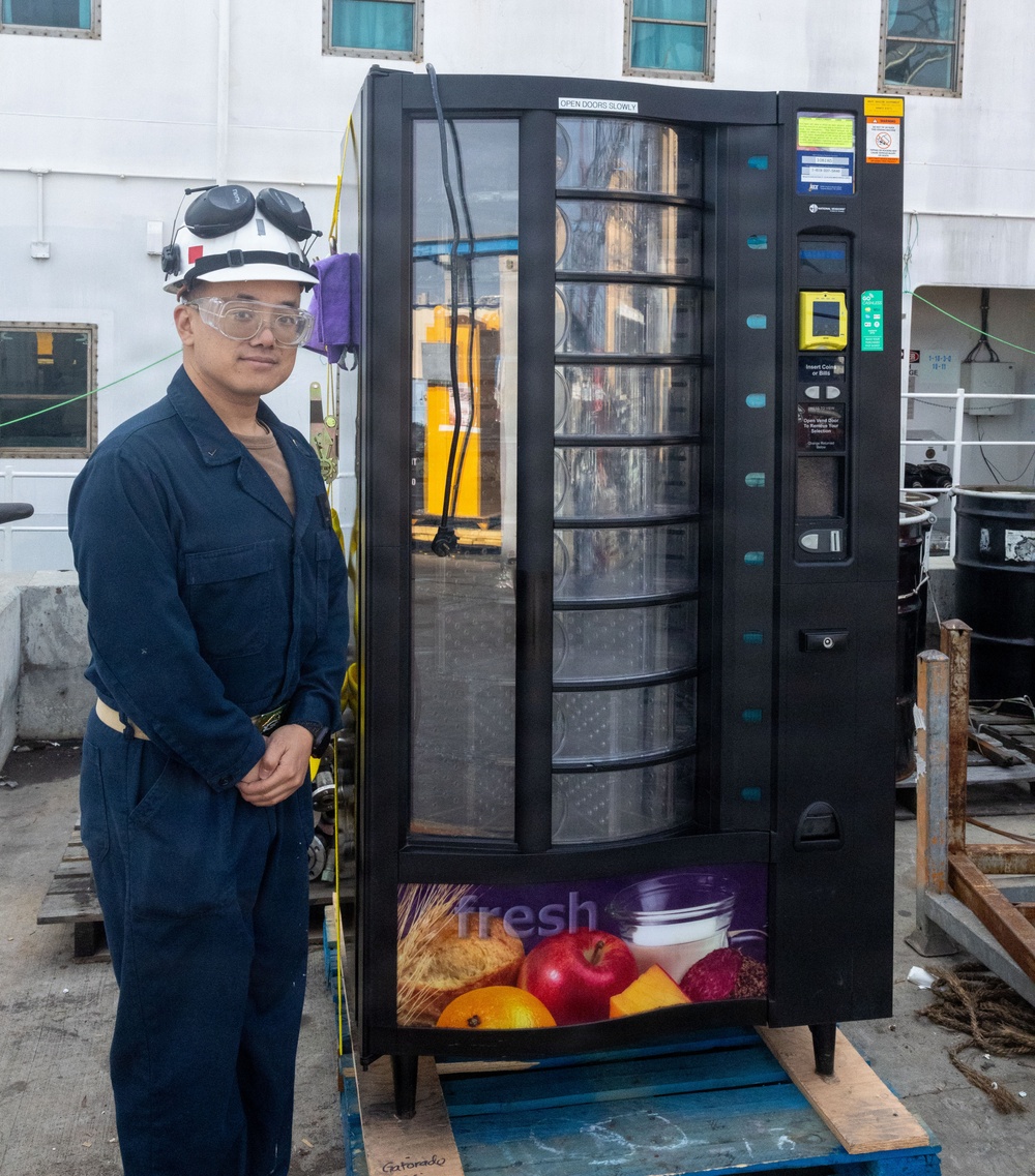 Vending Machine Grand Opening Onboard the USS Green Bay’s Barge