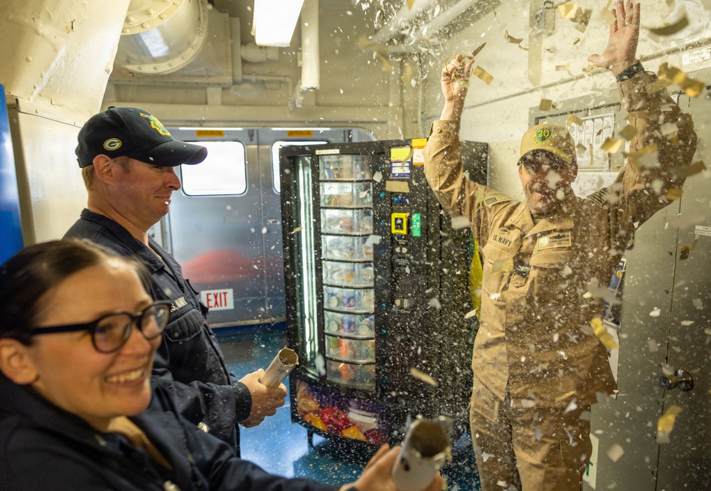 Vending Machine Grand Opening Onboard the USS Green Bay’s Barge