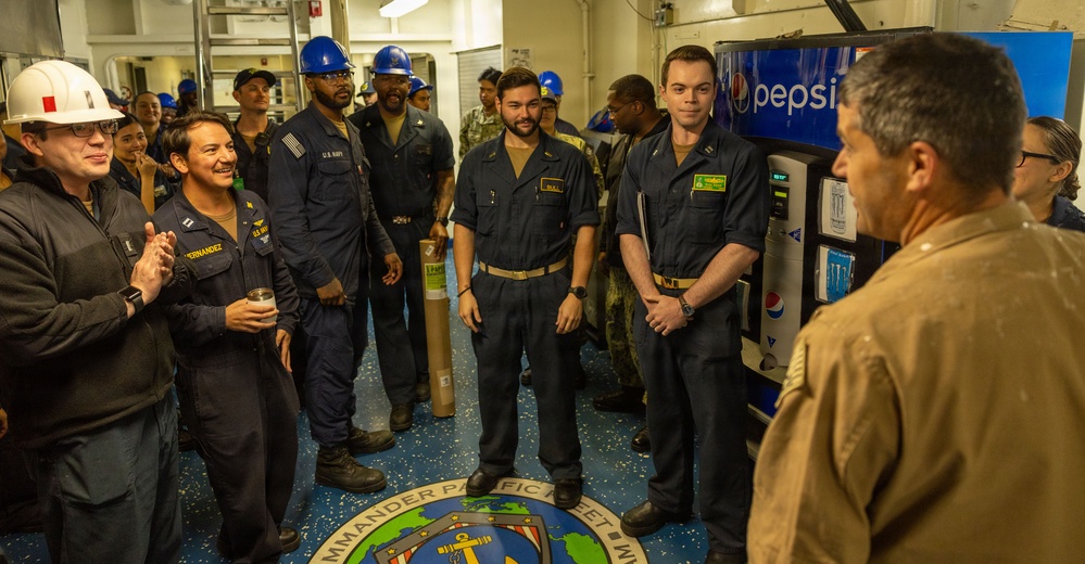 Vending Machine Grand Opening Onboard the USS Green Bay’s Barge