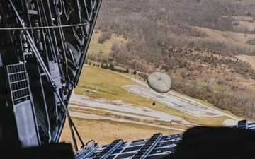 Indiana and Arkansas National Guard conduct airdrop