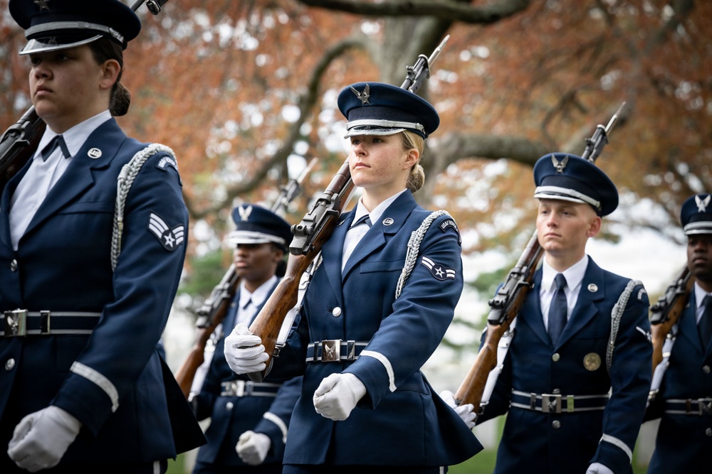 Full Military Funeral Honors with Escort are Conducted for U.S. Air Force Col. Clarence “Bud” Anderson in Section 38
