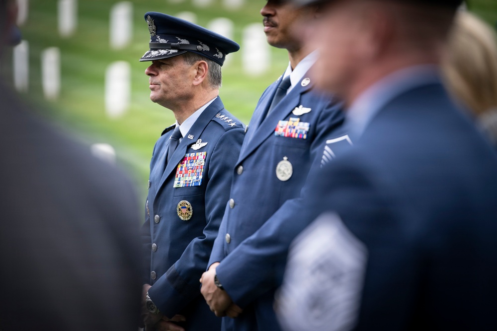 Full Military Funeral Honors with Escort are Conducted for U.S. Air Force Col. Clarence “Bud” Anderson in Section 38