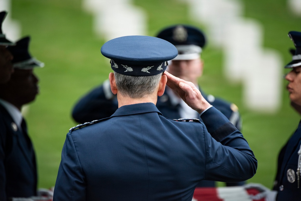 Full Military Funeral Honors with Escort are Conducted for U.S. Air Force Col. Clarence “Bud” Anderson in Section 38