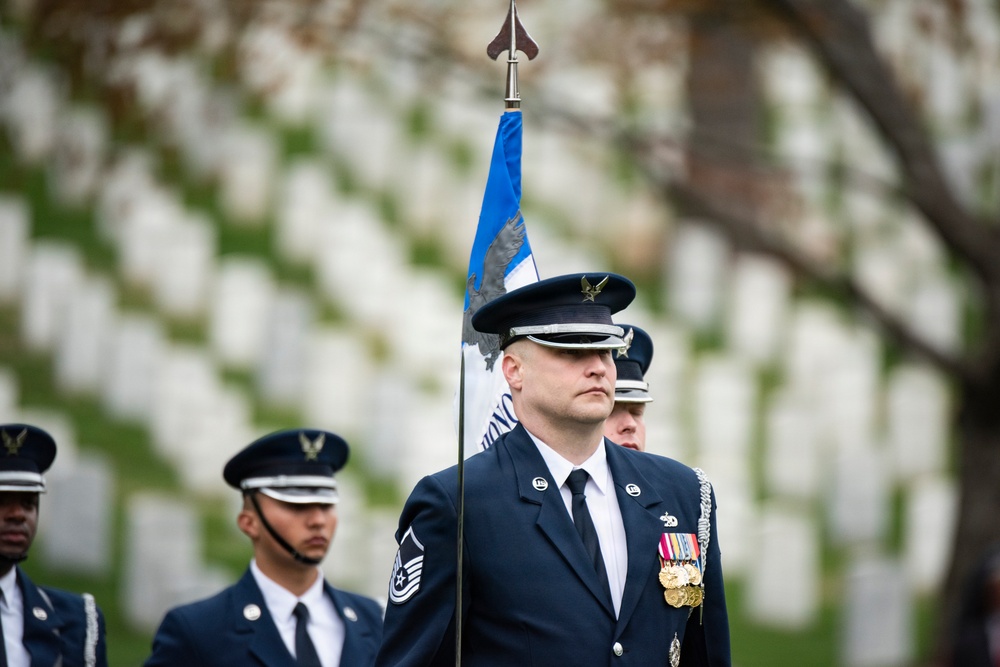 Full Military Funeral Honors with Escort are Conducted for U.S. Air Force Col. Clarence “Bud” Anderson in Section 38