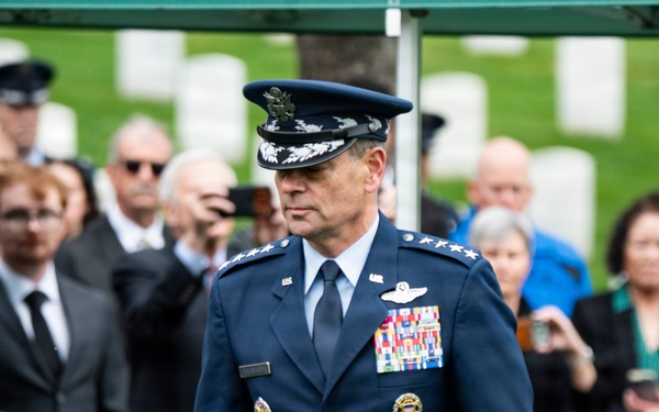 Full Military Funeral Honors with Escort are Conducted for U.S. Air Force Col. Clarence “Bud” Anderson in Section 38