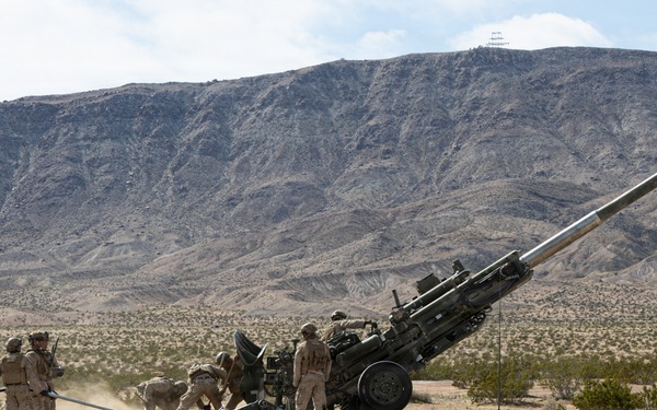 U.S. Marines conduct artillery displacement training