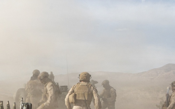 U.S. Marines conduct artillery displacement training