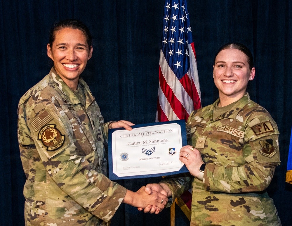 Senior Airman Caitlyn Simmons promoted during formal ceremony