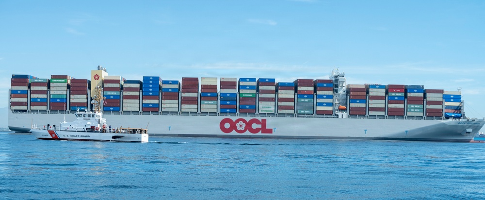 Coast Guard enforces safety zone around container vessel