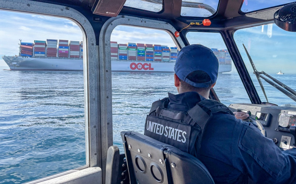 Coast Guard enforces safety zone around container vessel