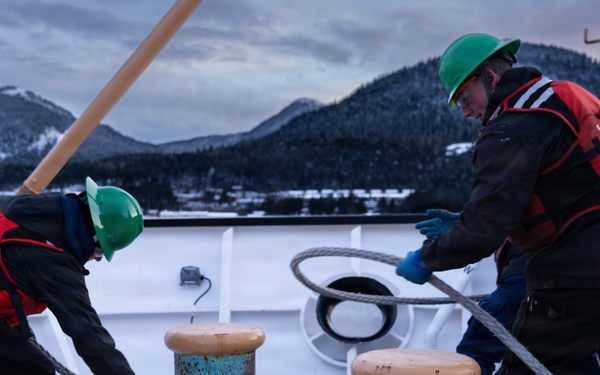USCGC Kukui prepares to depart Juneau, Alaska