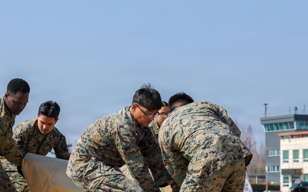 U.S. Marines establish forward arming, refueling point