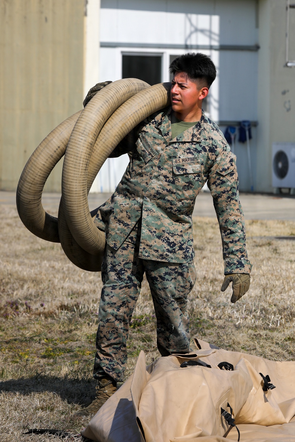 U.S. Marines establish forward arming, refueling point