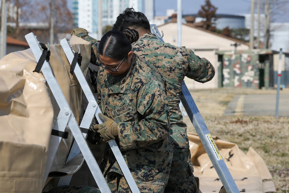 U.S. Marines establish forward arming, refueling point