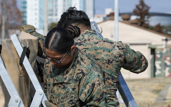 U.S. Marines establish forward arming, refueling point