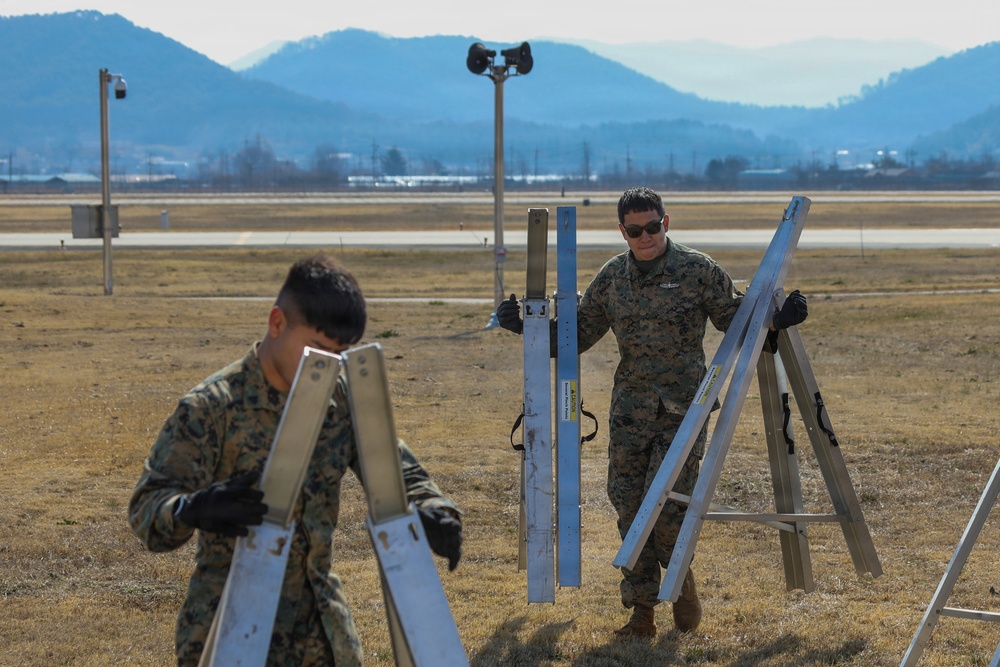 U.S. Marines establish forward arming, refueling point