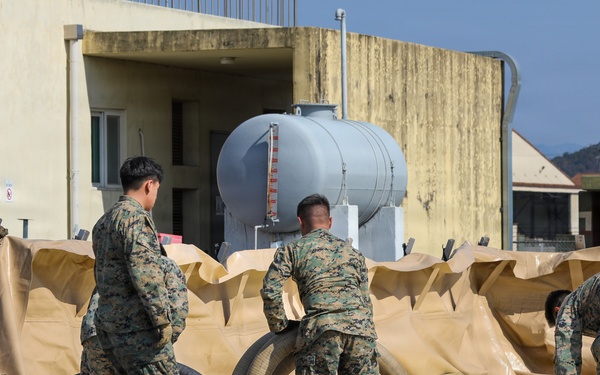 U.S. Marines establish forward arming, refueling point