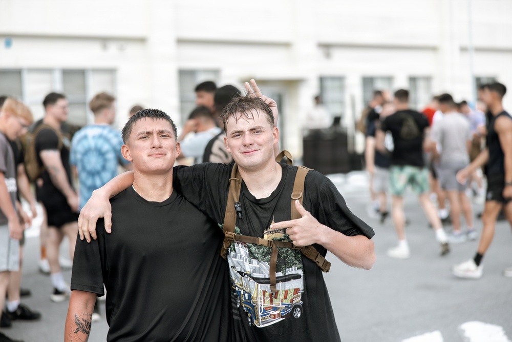 7th Communication Battalion Marines participate in color run at Camp Hansen