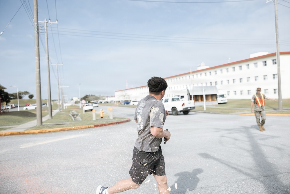 7th Communication Battalion Marines participate in color run at Camp Hansen