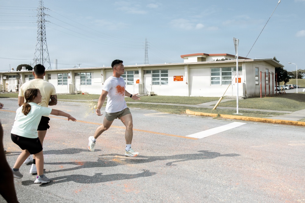7th Communication Battalion Marines participate in color run at Camp Hansen