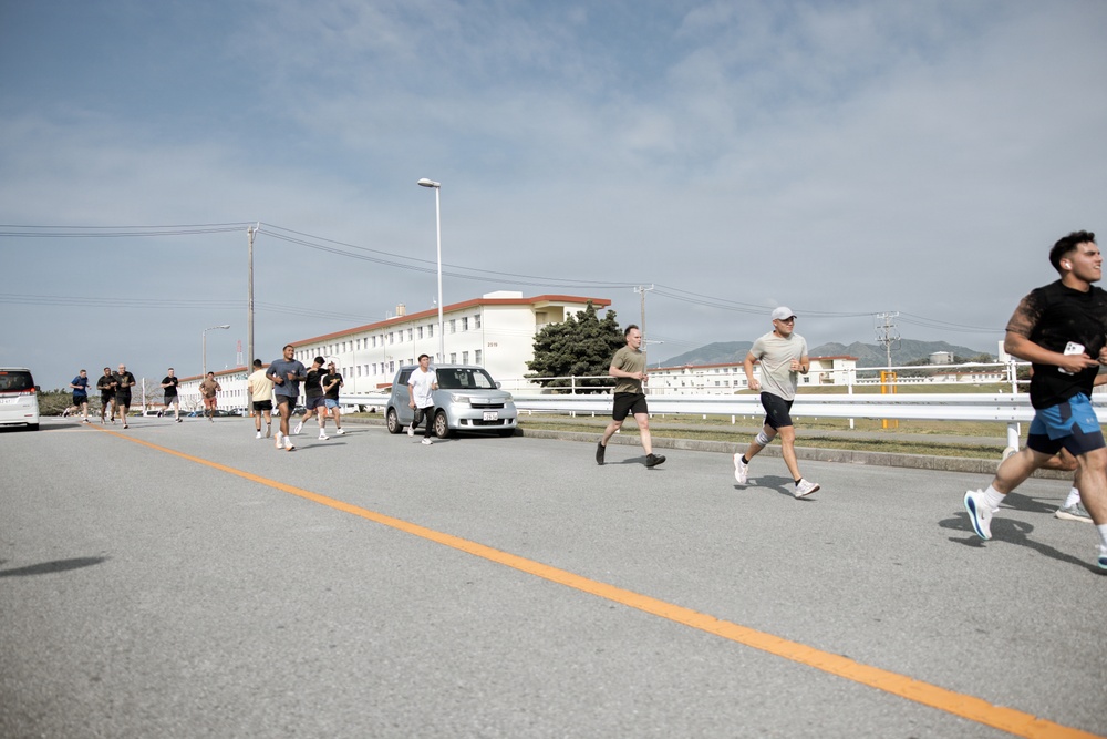7th Communication Battalion Marines participate in color run at Camp Hansen