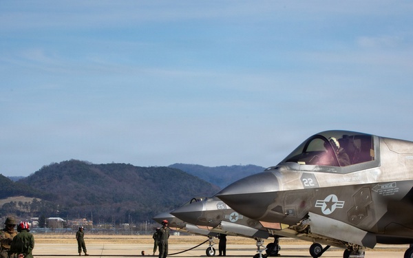 U.S. Marines refuel aircraft at forward arming, refueling point