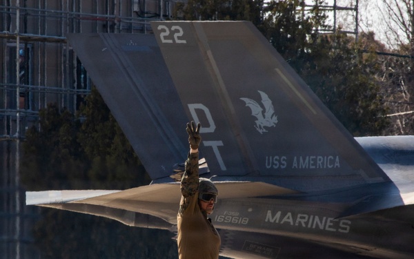 U.S. Marines refuel aircraft at forward arming, refueling point