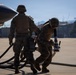U.S. Marines refuel aircraft at forward arming, refueling point