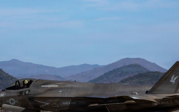 U.S. Marines refuel aircraft at forward arming, refueling point