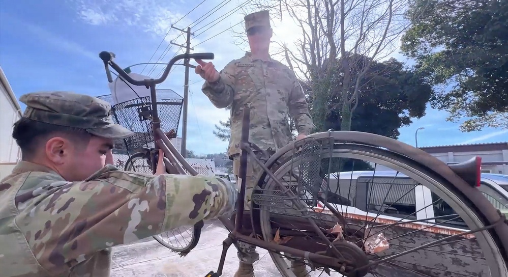 Military Police conduct abandoned bicycle cleanup across USAG Japan installations