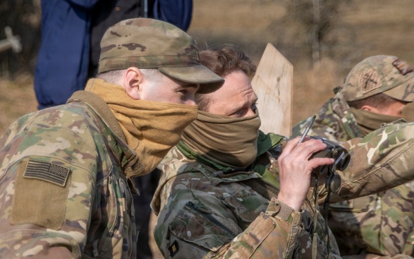 U.S. Soldiers participate in sniper training with the British Army 2nd Royal Anglians