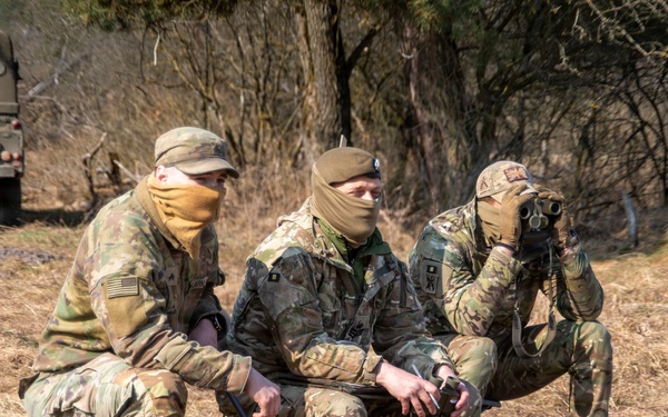 U.S. Soldiers participate in sniper training with the British Army 2nd Royal Anglians