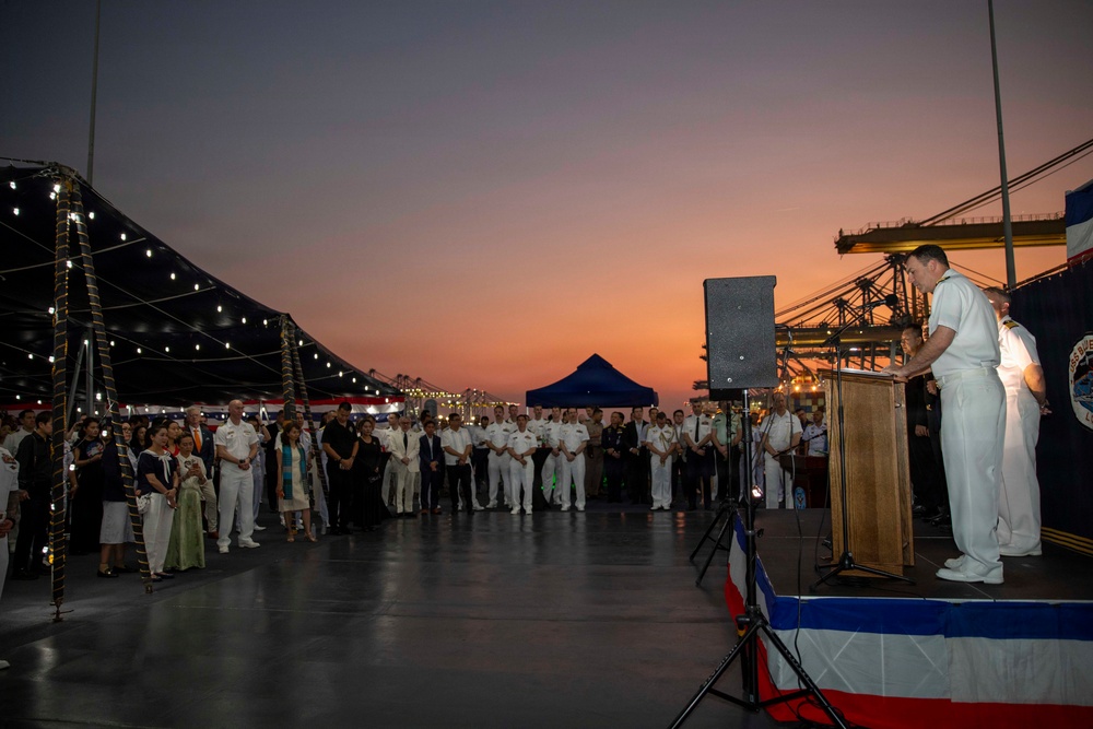 U.S. 7th Fleet, USS Blue Ridge host reception in Laem Chabang, Thailand