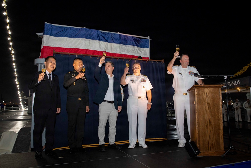 U.S. 7th Fleet, USS Blue Ridge host reception in Laem Chabang, Thailand