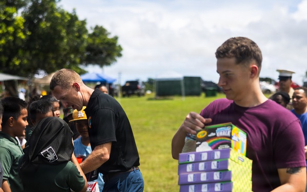 Camp Blaz Marines Participate in Finegayan Elementary's 1st Annual Mes CHamoru Field Day