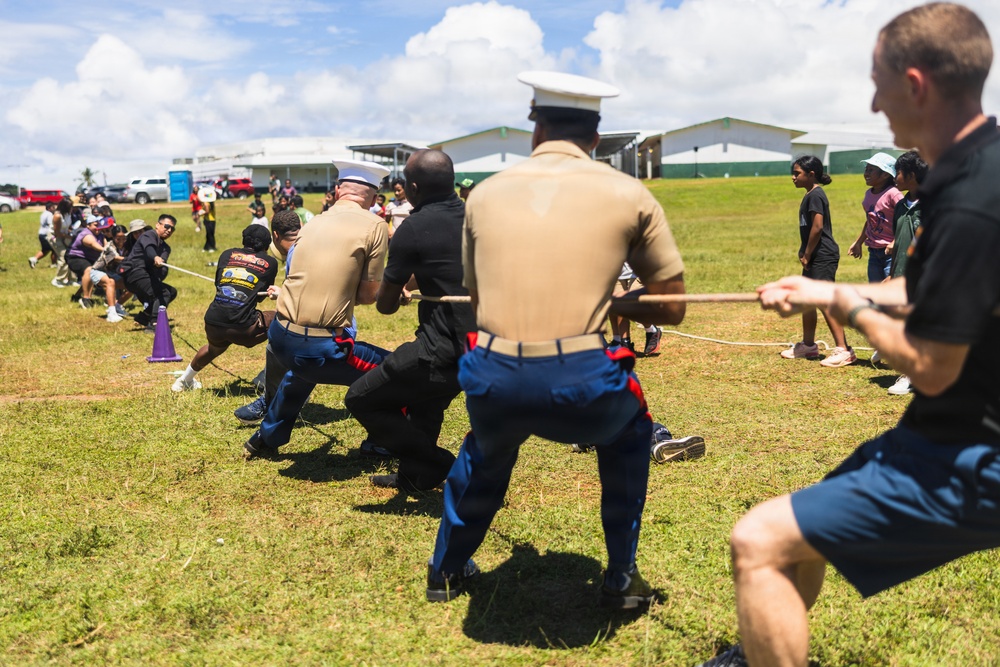 Camp Blaz Marines Participate in Finegayan Elementary's 1st Annual Mes CHamoru Field Day