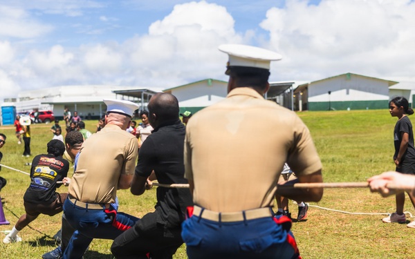 Camp Blaz Marines Participate in Finegayan Elementary's 1st Annual Mes CHamoru Field Day