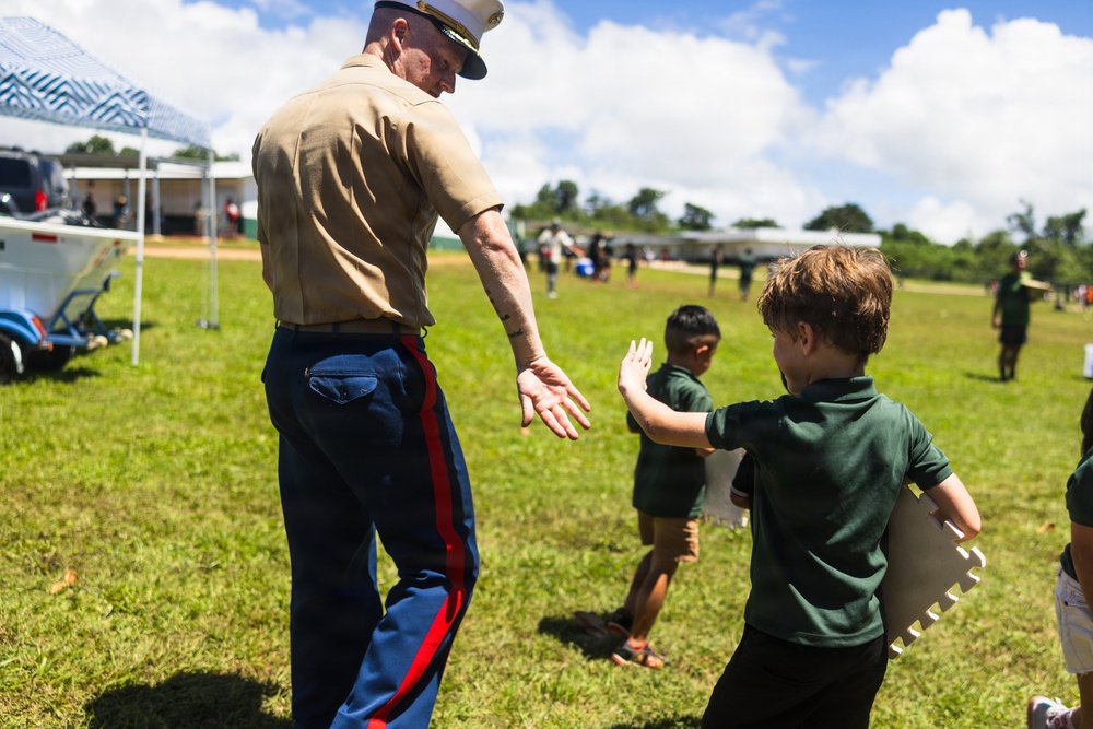 Camp Blaz Marines Participate in Finegayan Elementary's 1st Annual Mes CHamoru Field Day