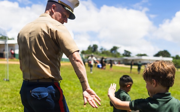 Camp Blaz Marines Participate in Finegayan Elementary's 1st Annual Mes CHamoru Field Day