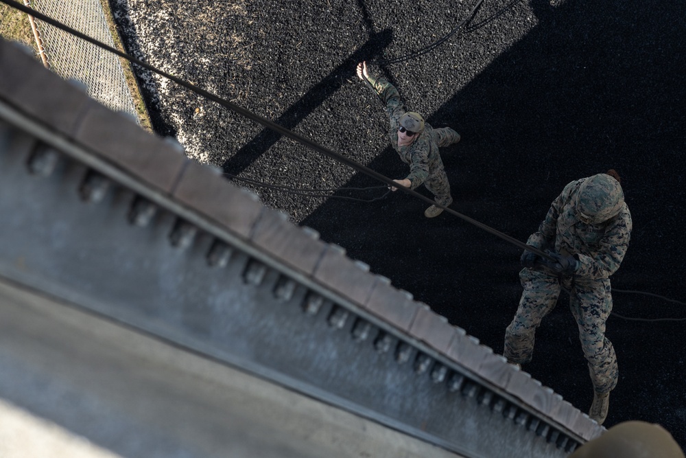 Marines with 3rd MLG Conduct Rappel Training