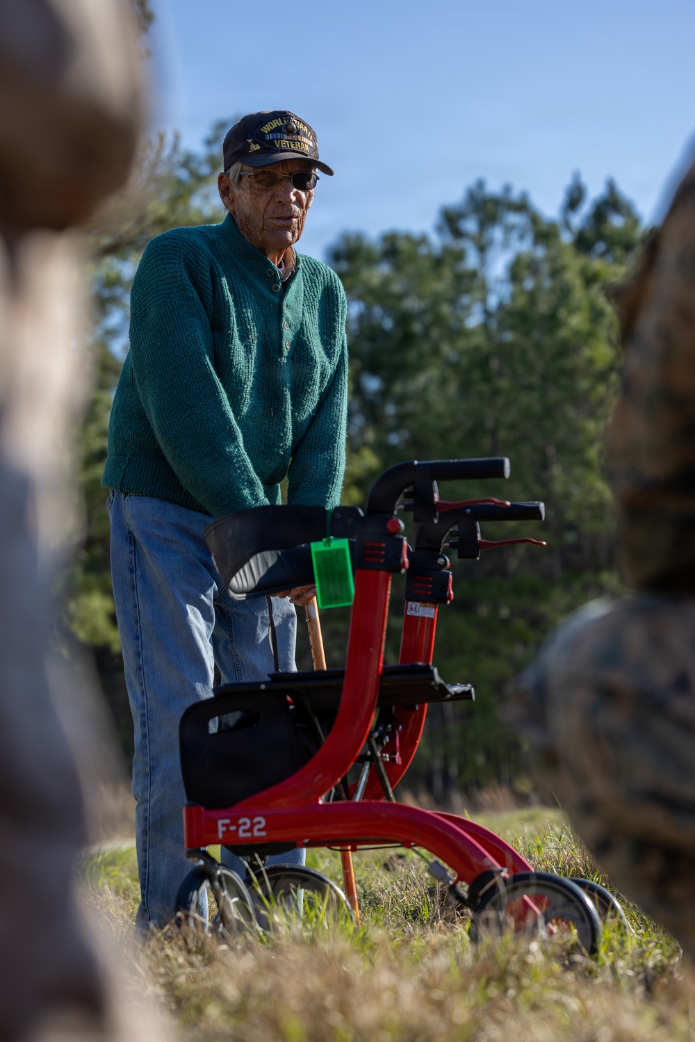 World War II veteran visits Infantry Unit Leaders Course to view Combined Arms Live Fire Exercise