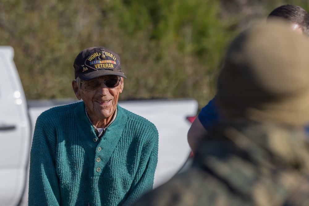 World War II veteran visits Infantry Unit Leaders Course to view Combined Arms Live Fire Exercise