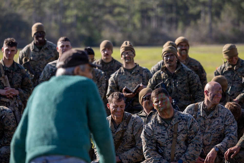 World War II veteran visits Infantry Unit Leaders Course to view Combined Arms Live Fire Exercise