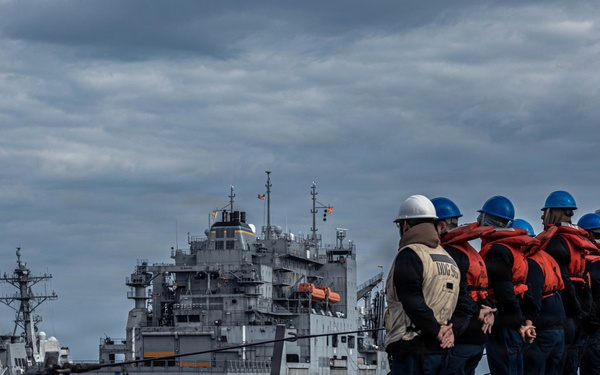 USS Bainbridge Conducts Replenishment-at-Sea with USNS William McLean