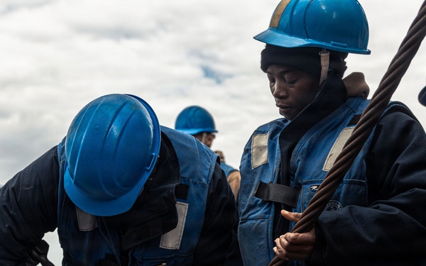 USS Bainbridge Conducts Replenishment-at-Sea with USNS William McLean