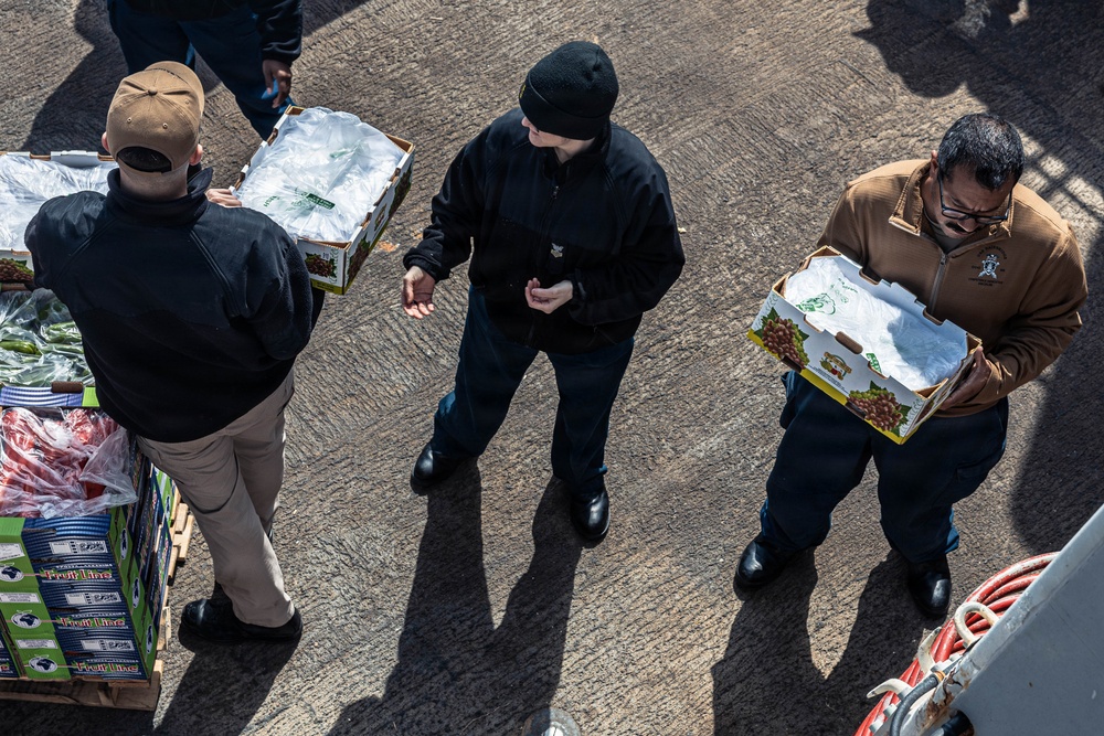 USS Bainbridge Conducts a Replenishment-at-Sea with USNS William McLean